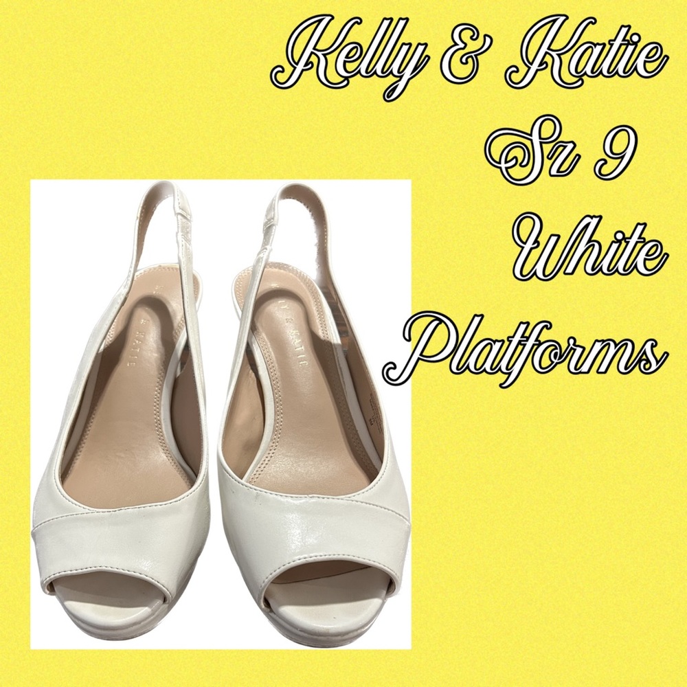 Kelly & Katie White Platform Heels 🩷SO Comfortable! Size 9M